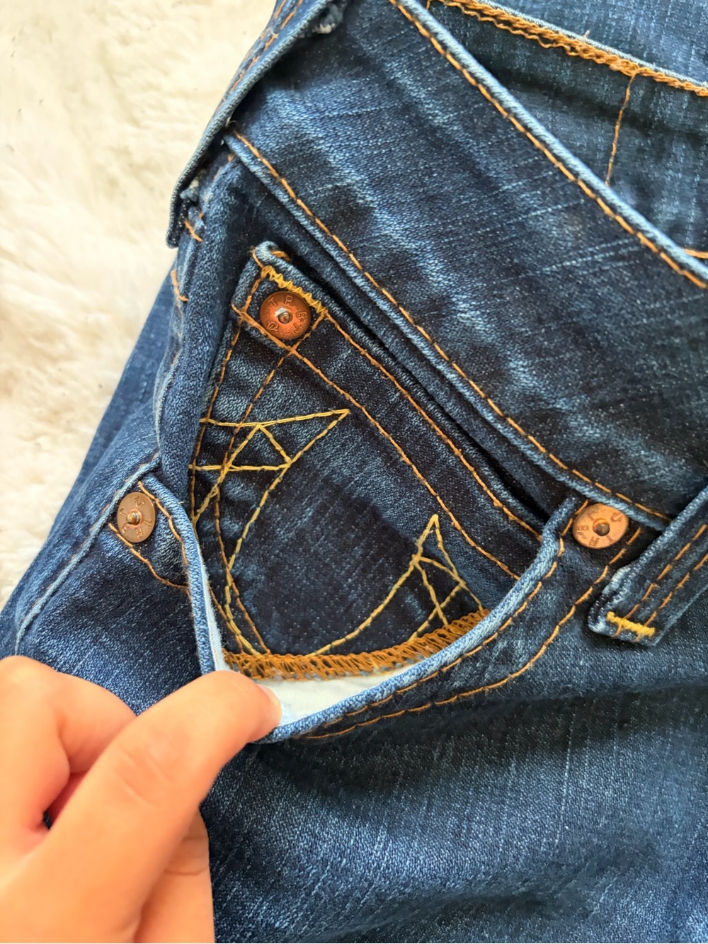 Dark Blue True Religion Denim Jeans - Picture 6 of 6